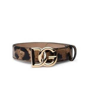 Dolce & Gabbana Two-Tone Shiny Leather Belt With Dg Logo Buckle - NWT